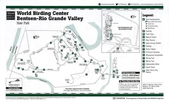 World Birding Center Bentsen-Rio Grande Valley State Park trail map